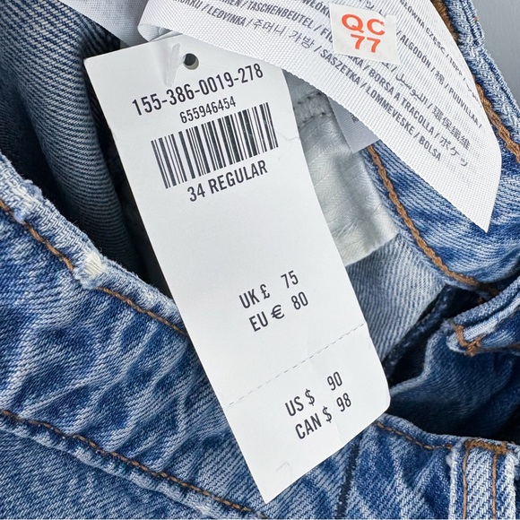 Abercrombie Loose High Rise Curve Love Jean Medium Blue NEW 24/18 Straight Leg - Picture 7 of 7